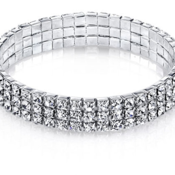 Cherryl's Jewelry - SALE $15 Rhinestone 3 Row Stretch Bracelet